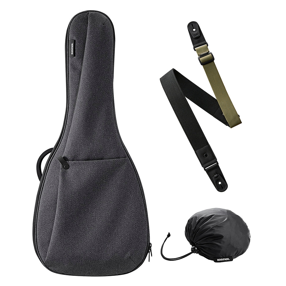 BRISQ Bundle - Dreadnought / Jumbo Acoustic Guitar Bag/Strap/Rain Shield