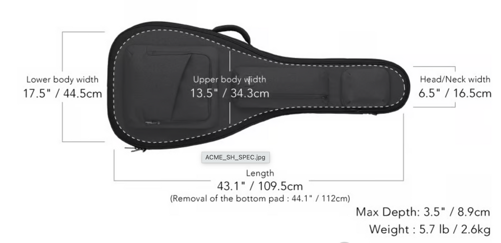 ACME Semi Hollow Guitar Bag RipStop Edition- Basalt Black