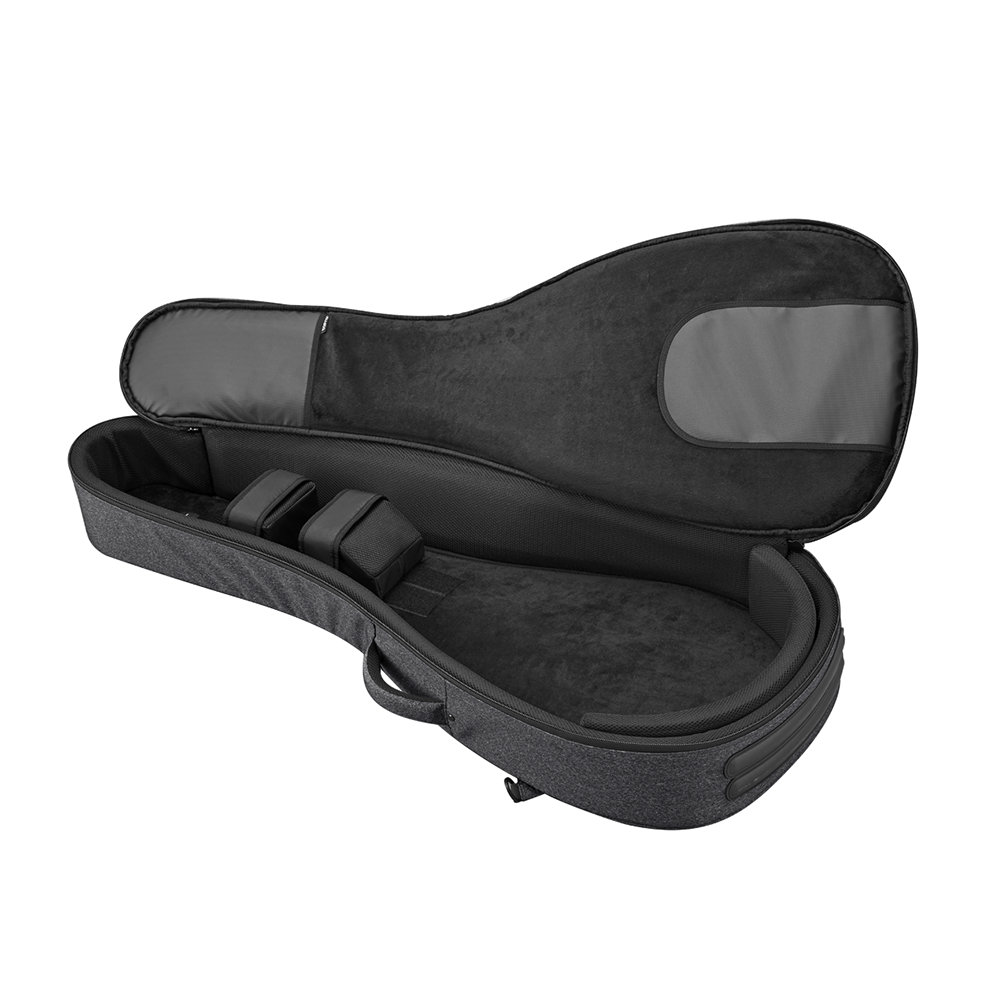 Grey ACME Series acoustic guitar case interior displayed
